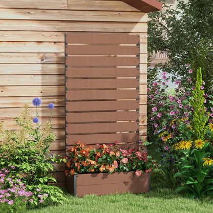 Trellis Planter Box, Raised Garden Bed With Trellis, Light Brown Wooden Planter Boxes at Gallery Canada