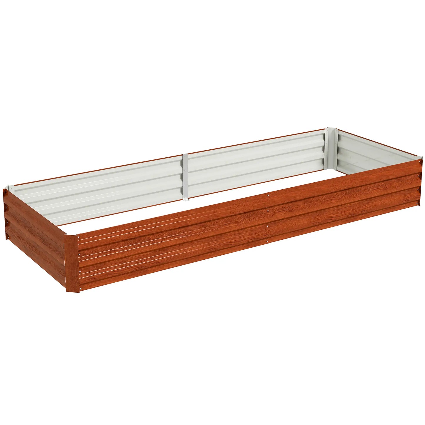 95x36x12 Galvanized Raised Garden Bed, Brown Galvanized Planter Boxes Brown Wood Effect at Gallery Canada