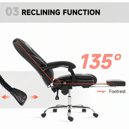 Massage Office Chair, Reclining Computer Chair, Adjustable Height, Footrest, Black Massage Chairs at Gallery Canada
