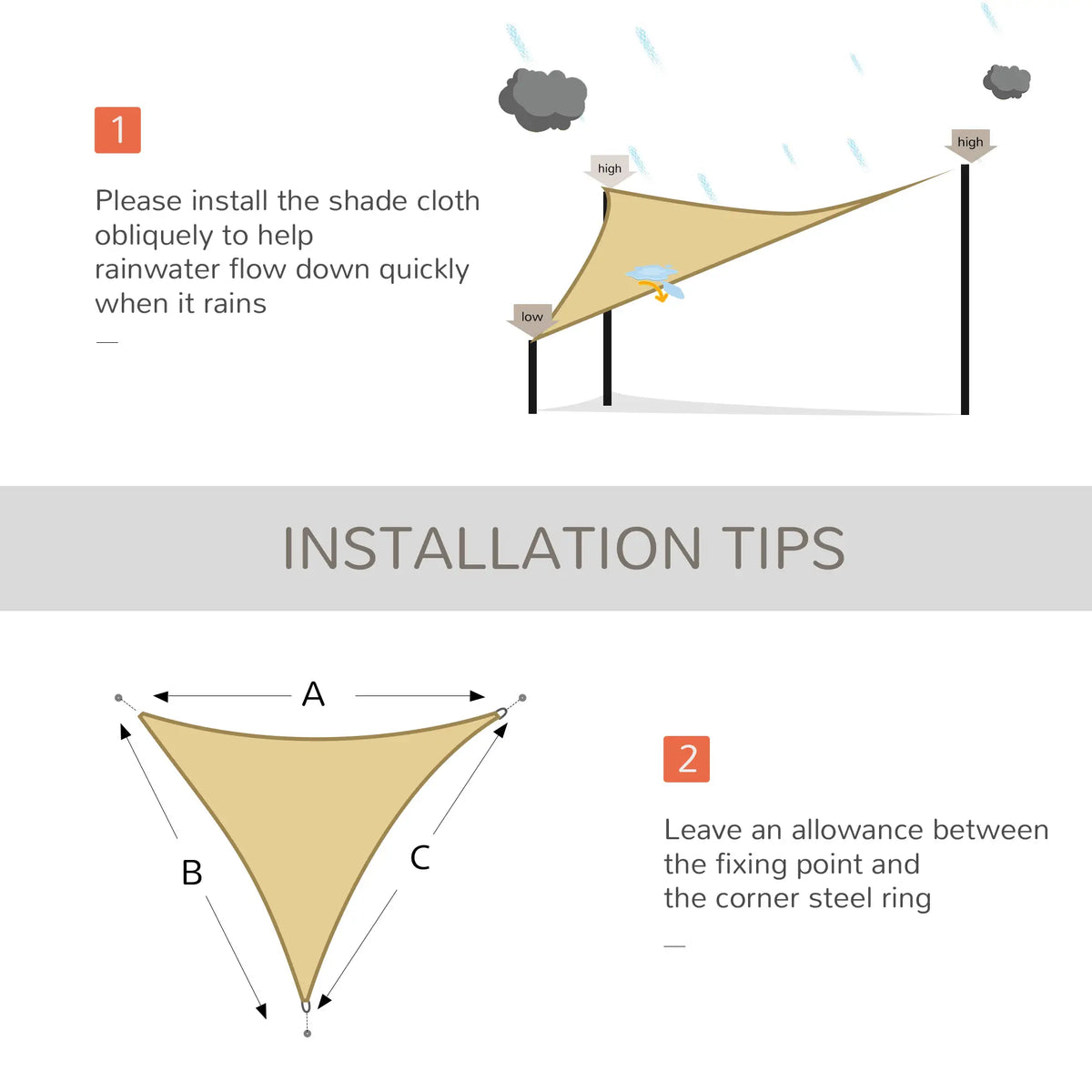 Triangle 10' X 10' X 10' Sun Shade Sail, UV Block Canopy For Patio Deck, Sand Shade Sails at Gallery Canada
