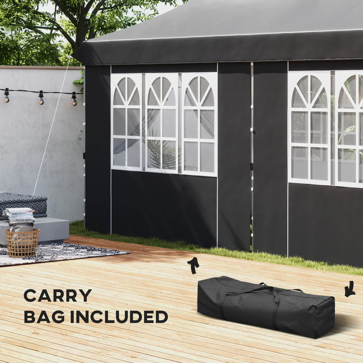 20x10 Pop Up Canopy With 6 Removable Sidewalls, Sand Bags, Grey Pop Up Canopies at Gallery Canada