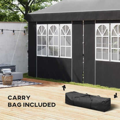 20x10 Pop Up Canopy With 6 Removable Sidewalls, Sand Bags, Grey Pop Up Canopies at Gallery Canada