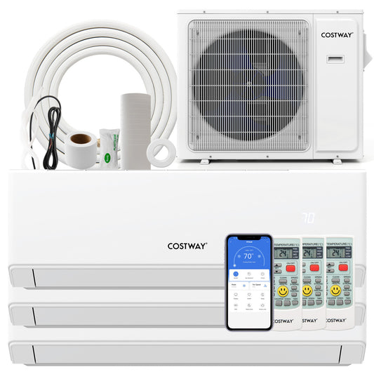 24000 BTU 3 Zone Mini Split Air Conditioner, 7K + 7K + 18K, White Mini Split Air Conditioners White at Gallery Canada