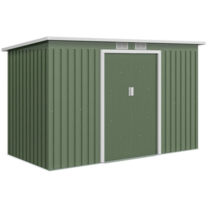 9' x 4' Metal Garden Storage Shed, with Foundation Kit, Light Green Sheds at Gallery Canada