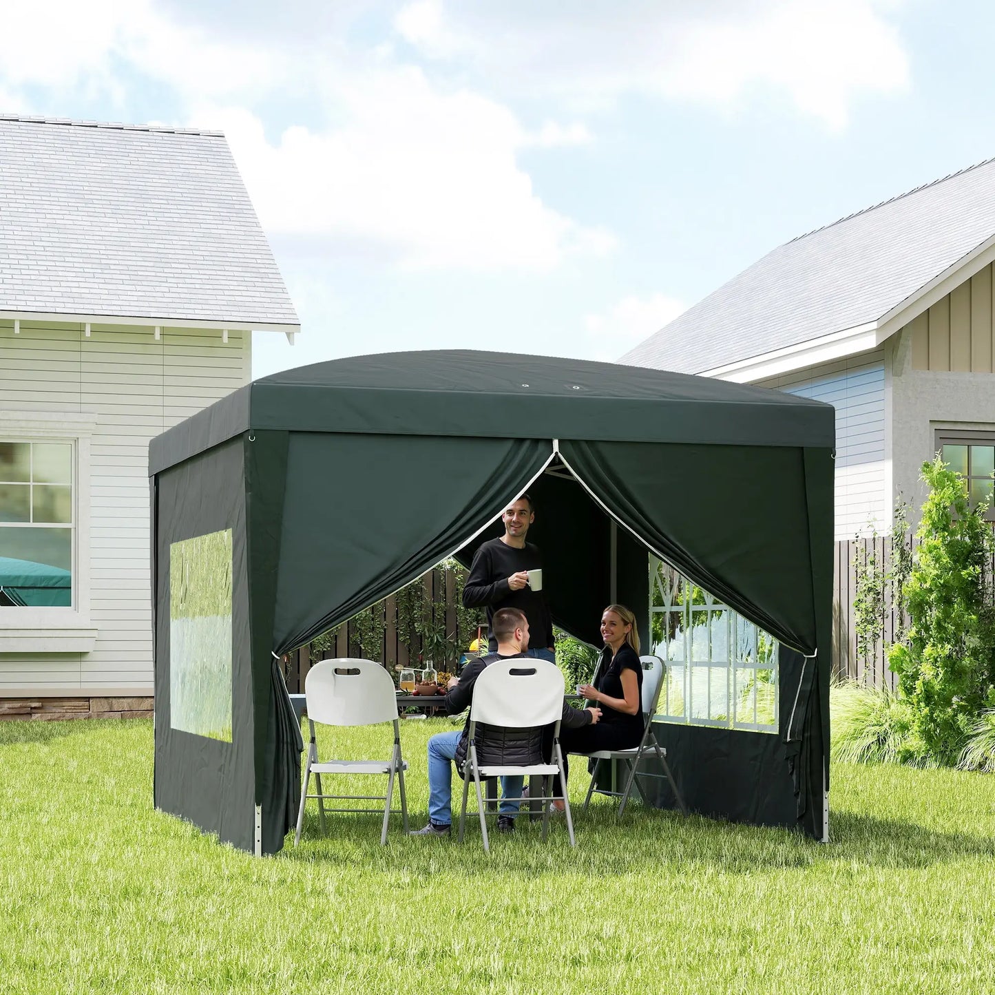10'x10' Outdoor Pop Up Party Tent Wedding Gazebo, Dark Green Pop Up Canopies at Gallery Canada