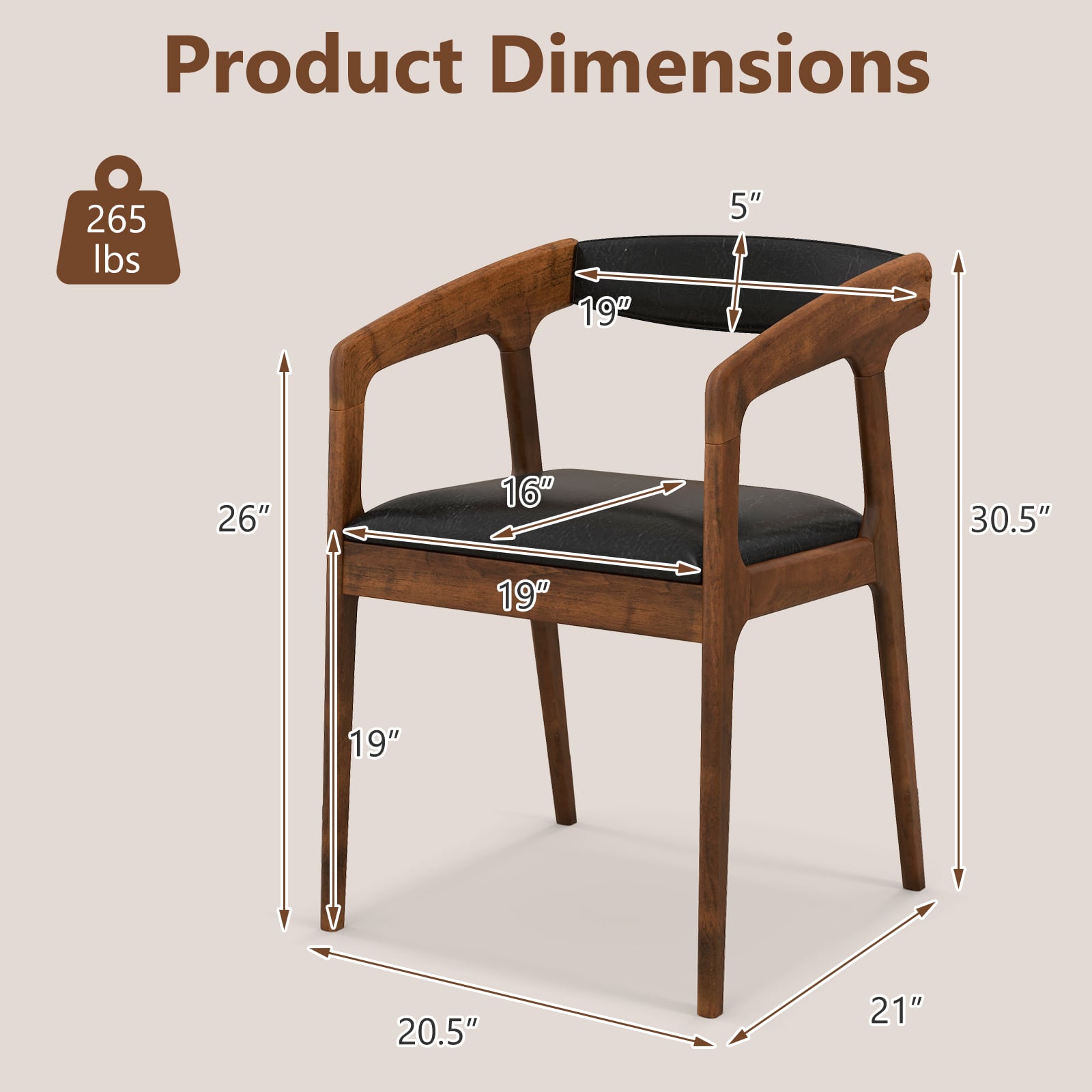Upholstered Armchairs Set Of 2, Brown Dining Chairs at Gallery Canada