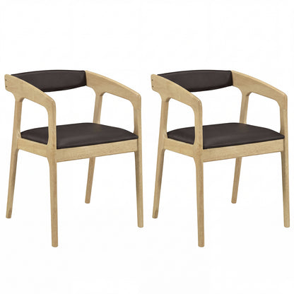Upholstered Armchairs Set of 2, Natural Dining Chairs at Gallery Canada