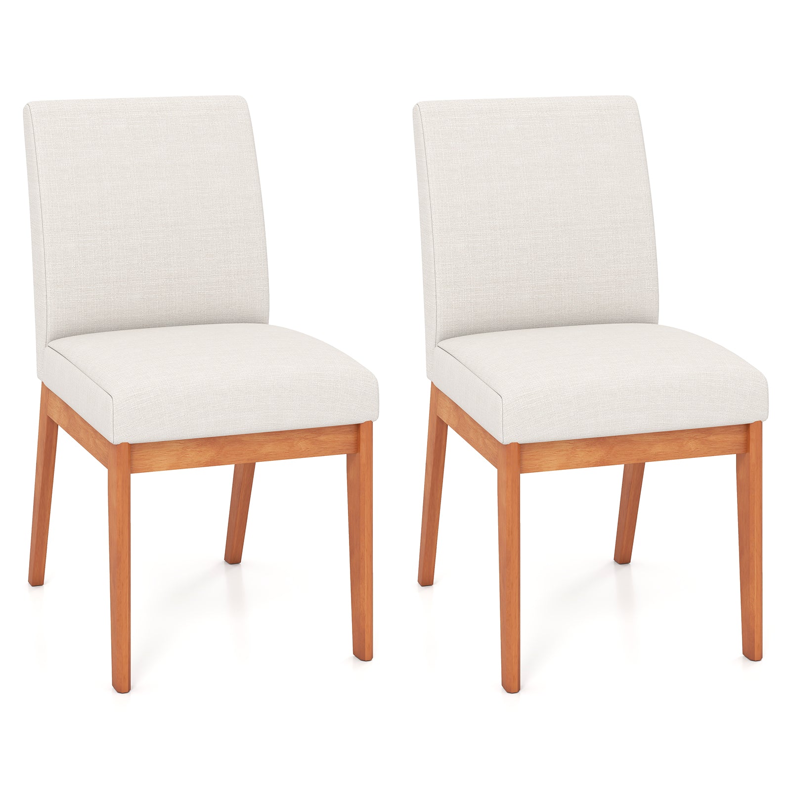Upholstered Dining Chairs, Set of 2, Kitchen Armless Side Chairs, Beige Dining Chairs Beige at Gallery Canada