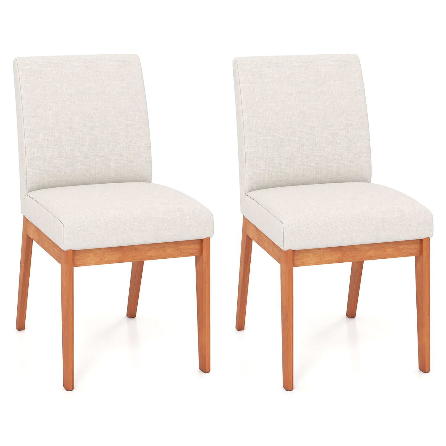 Upholstered Dining Chairs, Set of 2, Kitchen Armless Side Chairs, Beige Dining Chairs Beige at Gallery Canada