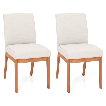 Upholstered Dining Chairs, Set of 2, Kitchen Armless Side Chairs, Beige Dining Chairs Beige at Gallery Canada