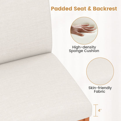 Upholstered Dining Chairs, Set of 2, Kitchen Armless Side Chairs, Beige Dining Chairs at Gallery Canada