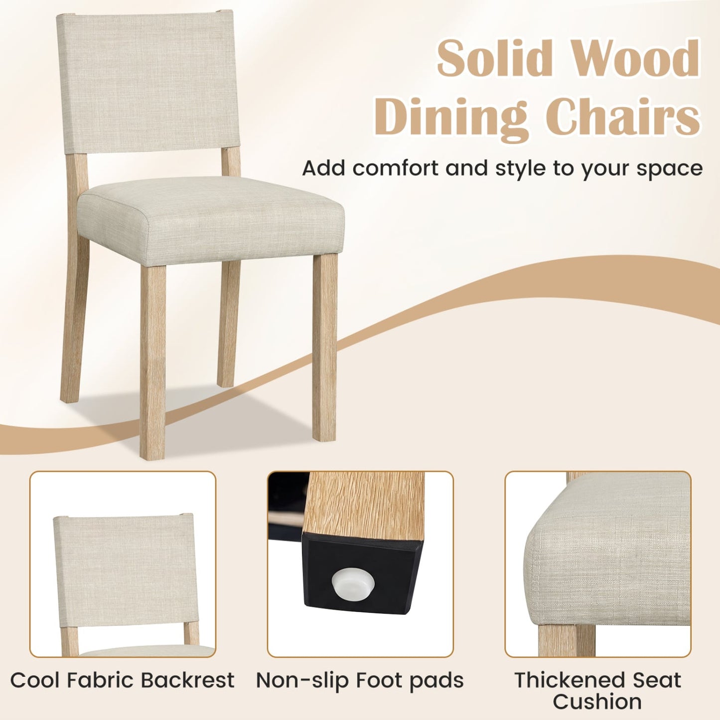 Upholstered Dining Chairs Set of 4, Beige Dining Chairs at Gallery Canada