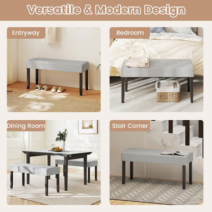 Upholstered Entryway Bench, With Padded Seat, Gray Shoe Racks & Storage Benches at Gallery Canada