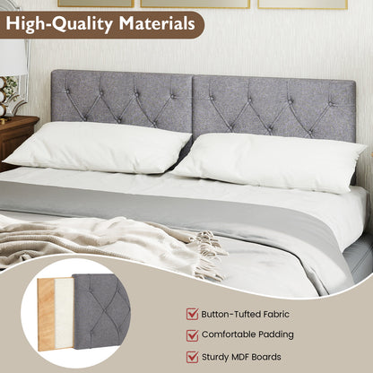 Upholstered Headboard for Twin Size Bed with Fabric Upholstery, Gray Bedding at Gallery Canada