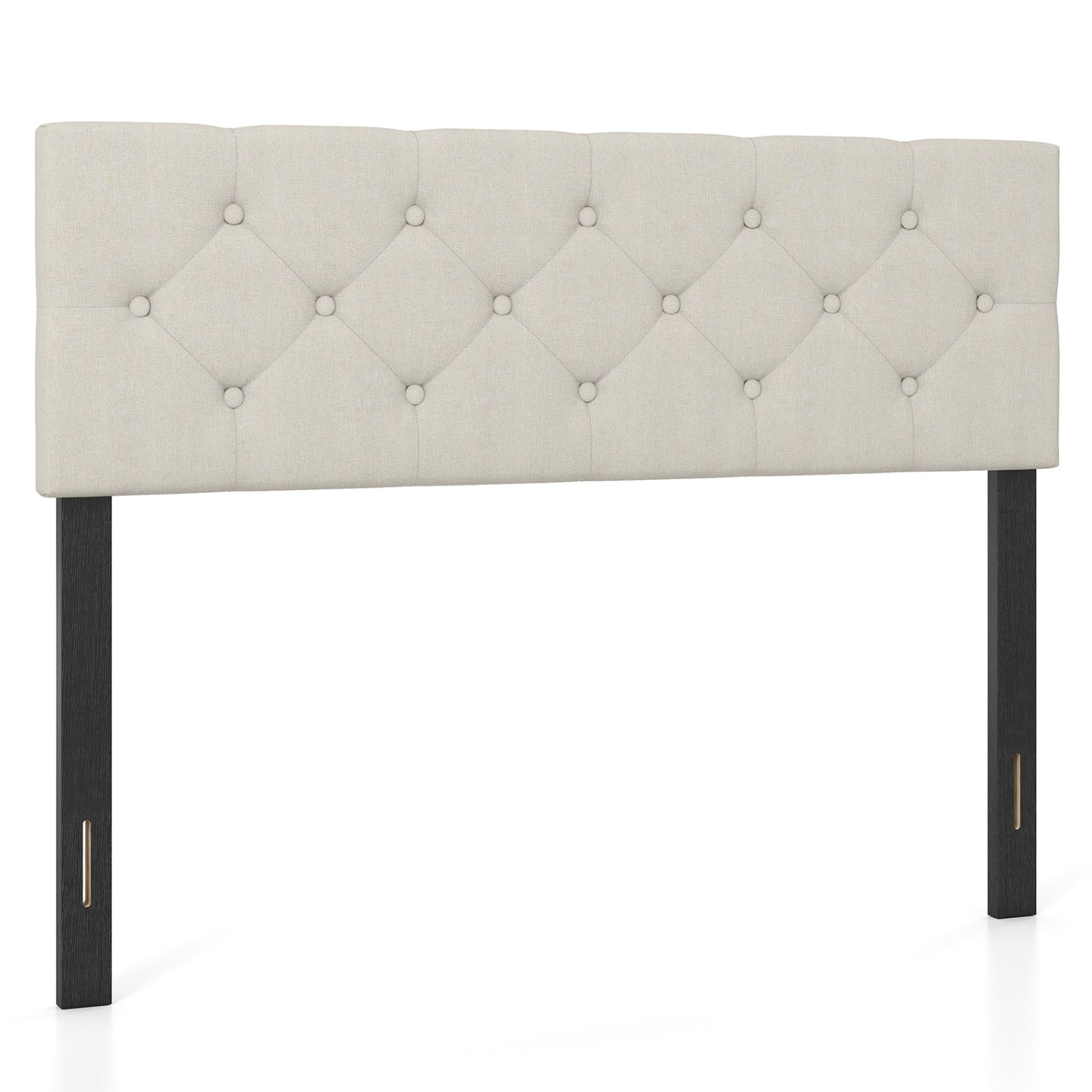 Queen/Full Tufted Linen Upholstered Headboard, Beige Headboards Beige at Gallery Canada