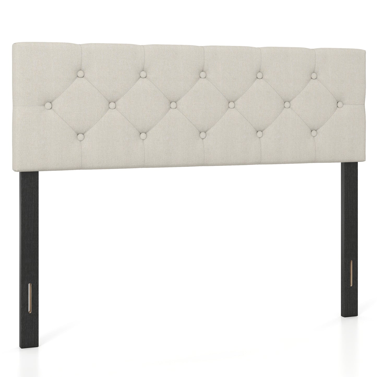 Queen/Full Tufted Linen Upholstered Headboard, Beige Headboards Beige at Gallery Canada