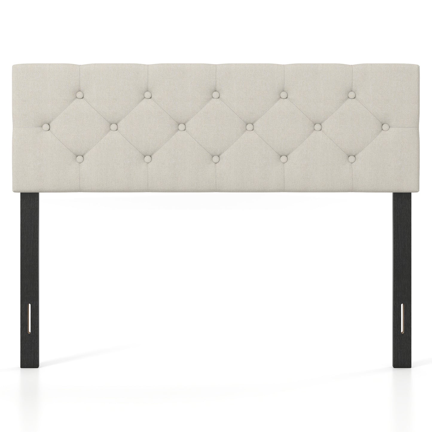 Queen/Full Tufted Linen Upholstered Headboard, Beige Headboards at Gallery Canada
