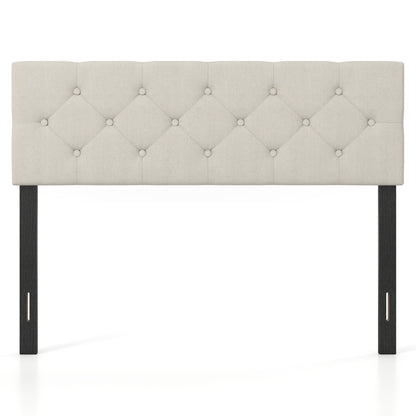 Queen/Full Tufted Linen Upholstered Headboard, Beige Headboards at Gallery Canada