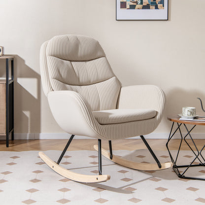 Upholstered Nursery Glider Rocking Chair, Beige Chairs at Gallery Canada