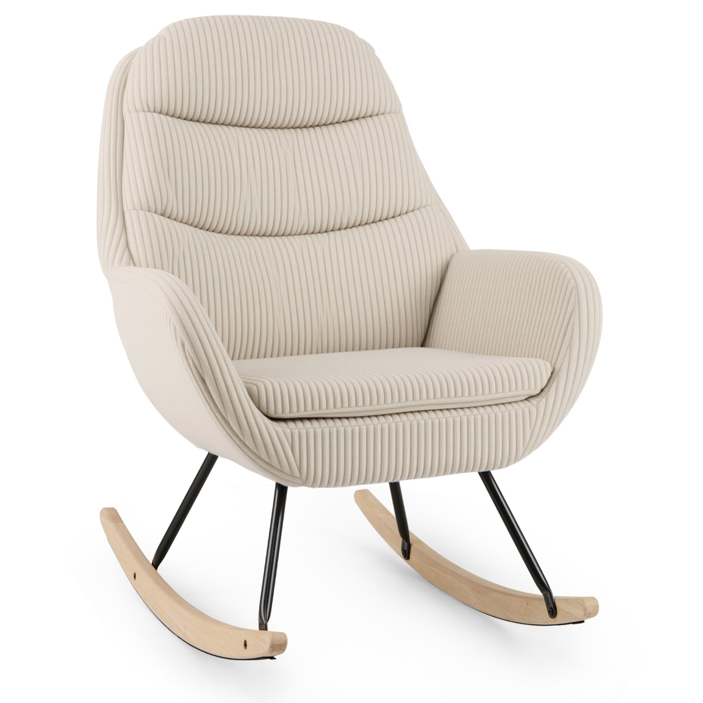 Upholstered Nursery Glider Rocking Chair, Beige Chairs at Gallery Canada