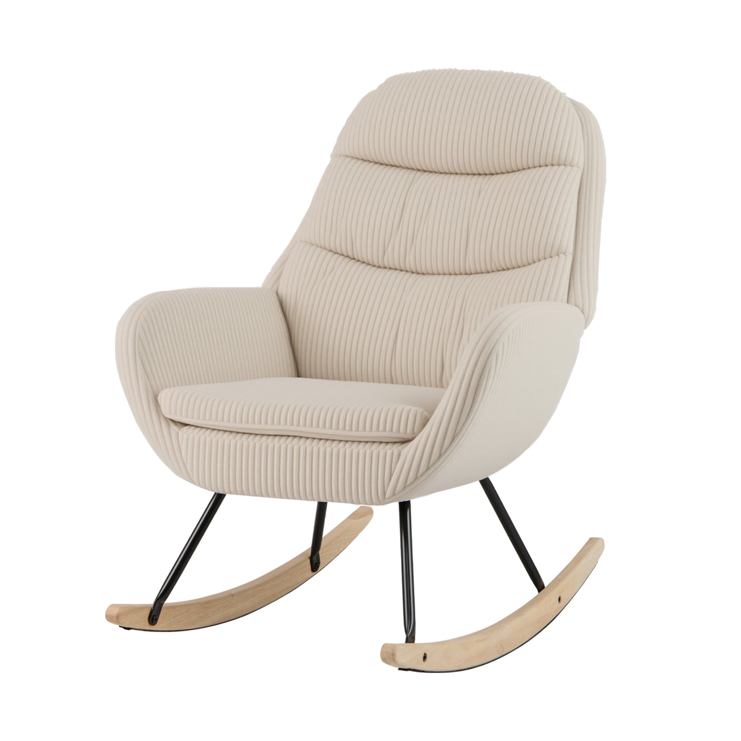 Upholstered Nursery Glider Rocking Chair, Beige Chairs at Gallery Canada