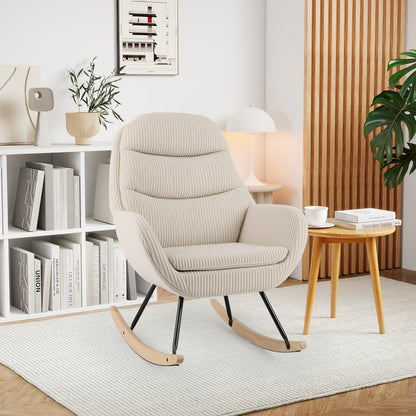 Upholstered Nursery Glider Rocking Chair, Beige Chairs at Gallery Canada
