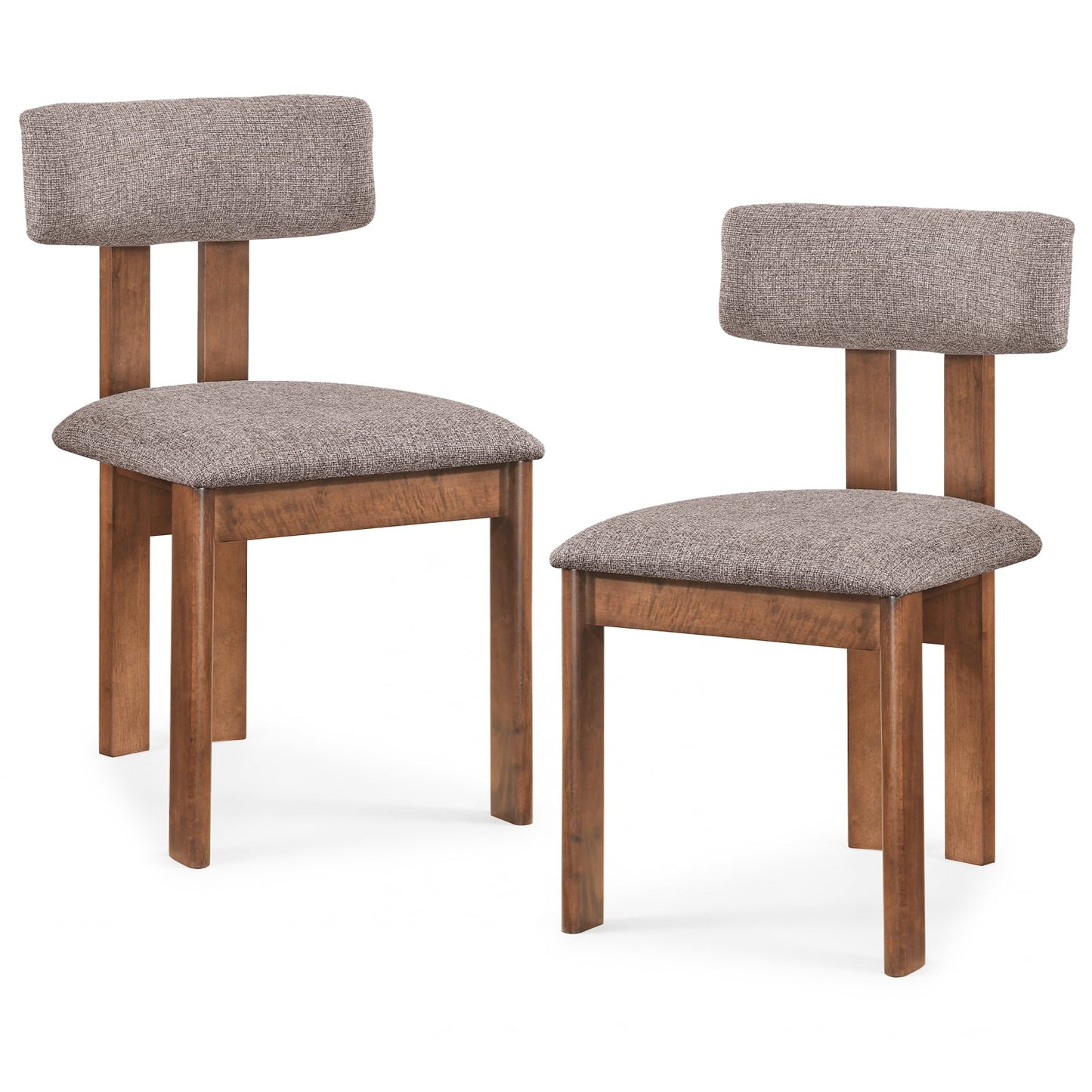 Upholstered Rubber Wood Dining Chairs, Set of 2, Walnut Dining Chairs Walnut at Gallery Canada