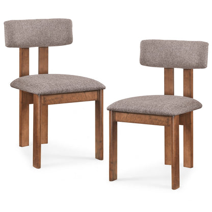 Upholstered Rubber Wood Dining Chairs, Set of 2, Walnut Dining Chairs Walnut at Gallery Canada