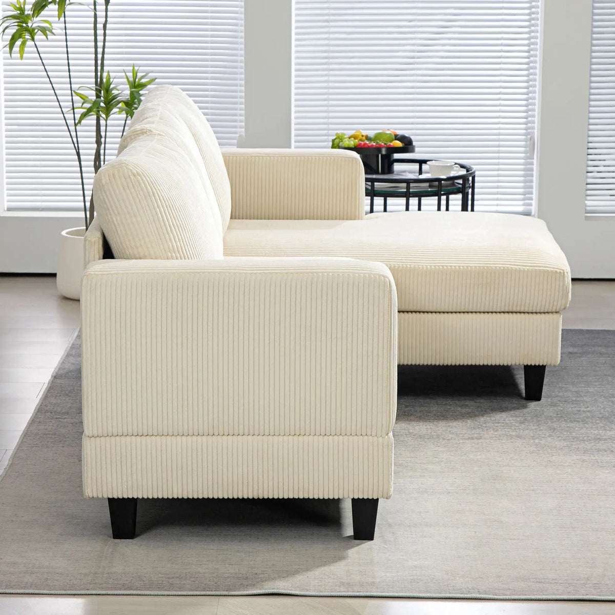 L Shaped Sofa with Chaise Lounge, Spring Cushion, Beige Sofas & Reclining Chairs at Gallery Canada