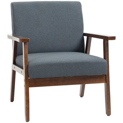 Modern Accent Chair With Cushioned Seat, Dark Gray