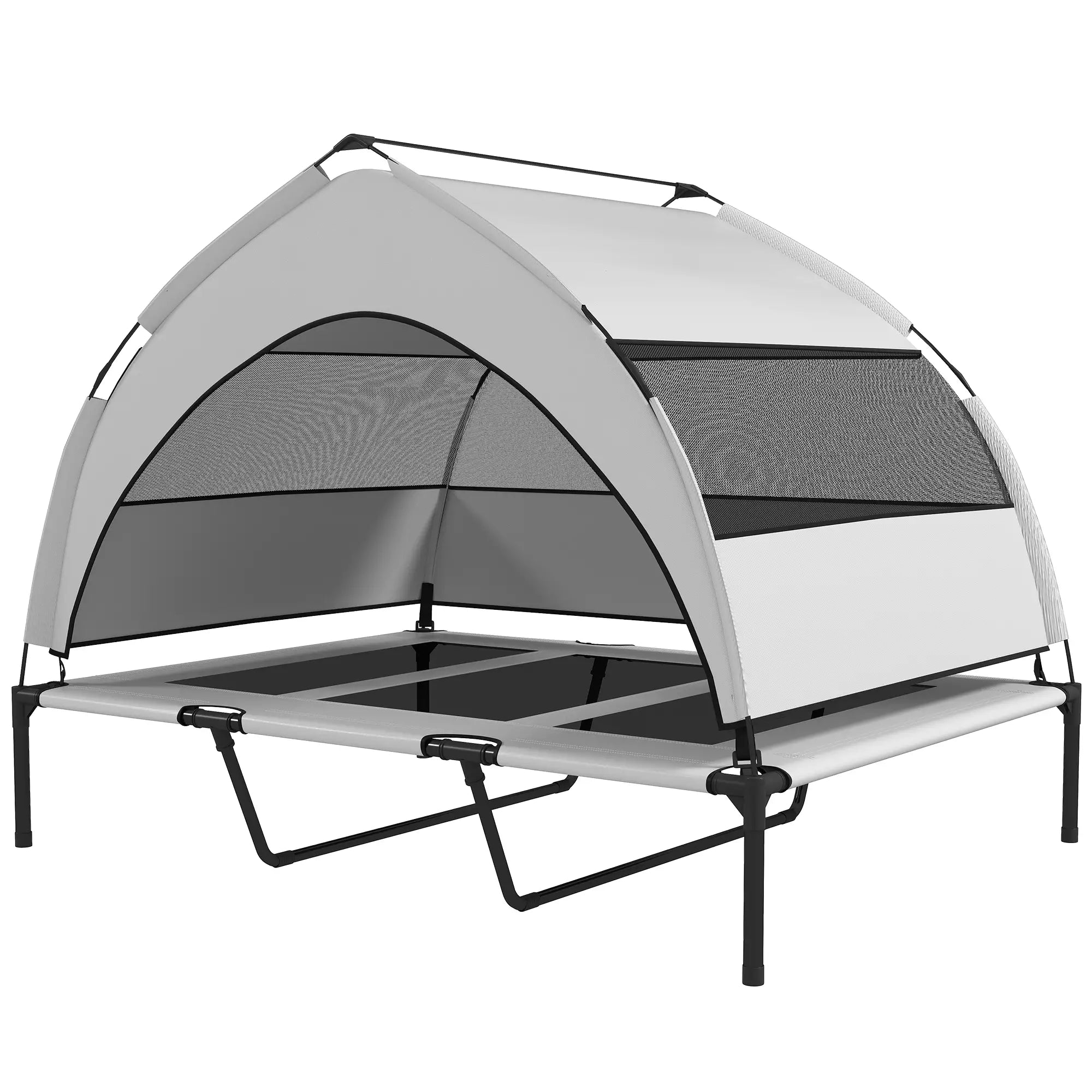 Elevated Dog Bed With Removable Canopy, Portable Pet Cot, 48