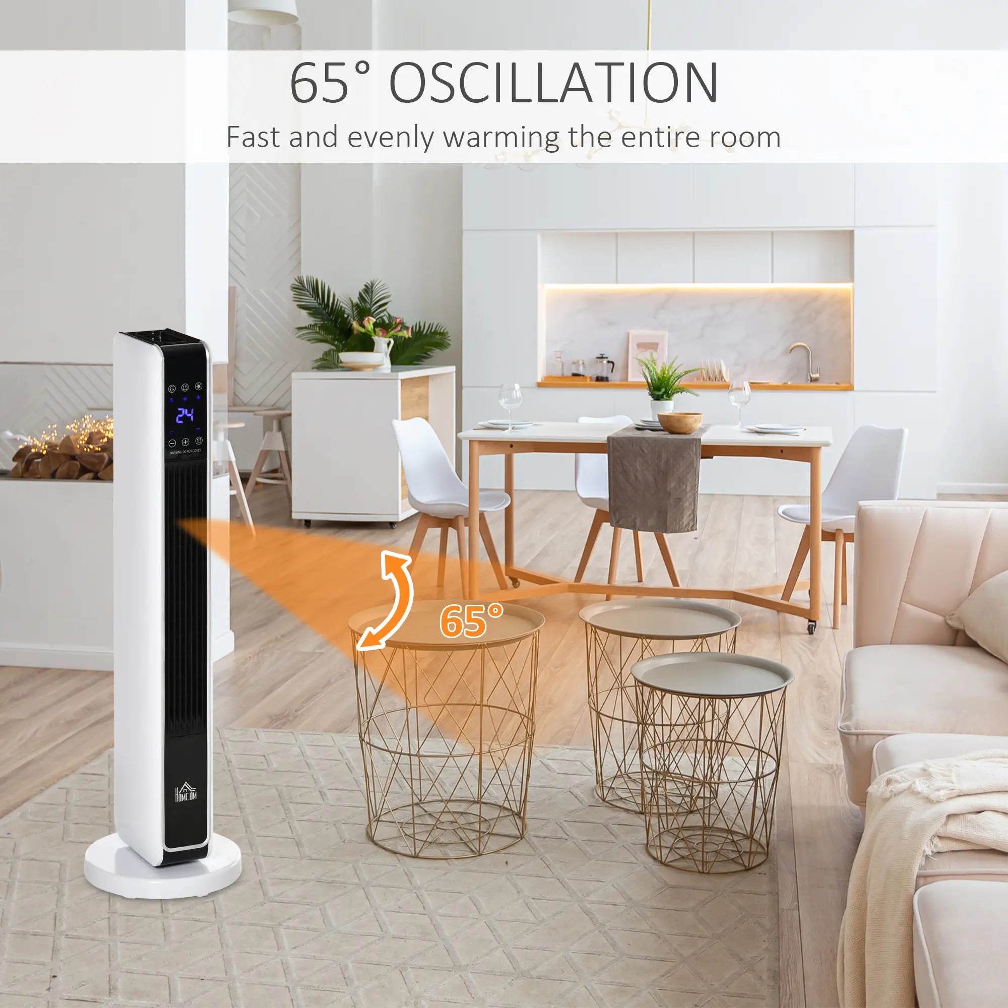 Ceramic Tower Heater, Oscillating, Remote, Timer, 750W/1500W Electric Tower Heaters at Gallery Canada