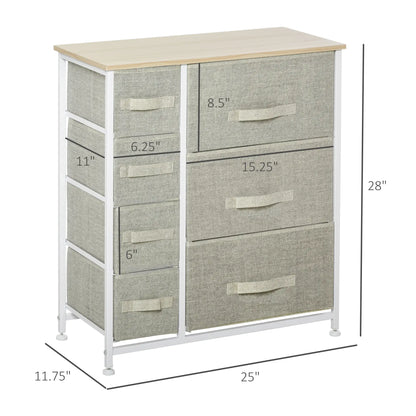 7-Drawer Dresser, Metal Frame, Fabric, Light Grey Storage Cabinets at Gallery Canada