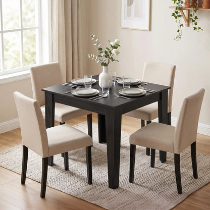 Table à manger carrée pour 4, 31,5" effet bois, cuisine
