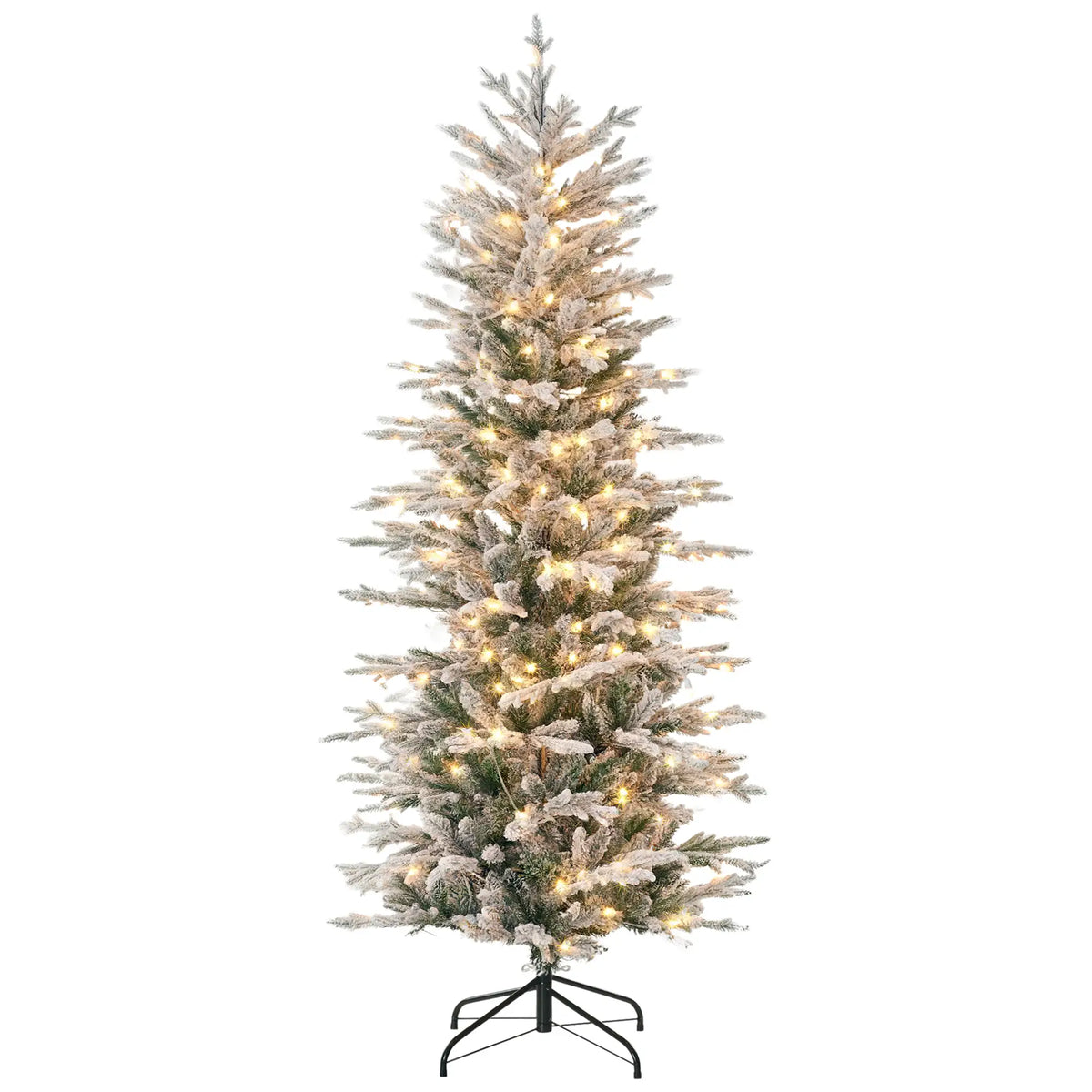 6' Pre Lit Artificial Christmas Tree, Snow Branches, Warm White Lights, Arctic Fir Pre Lit Christmas Trees Green at Gallery Canada