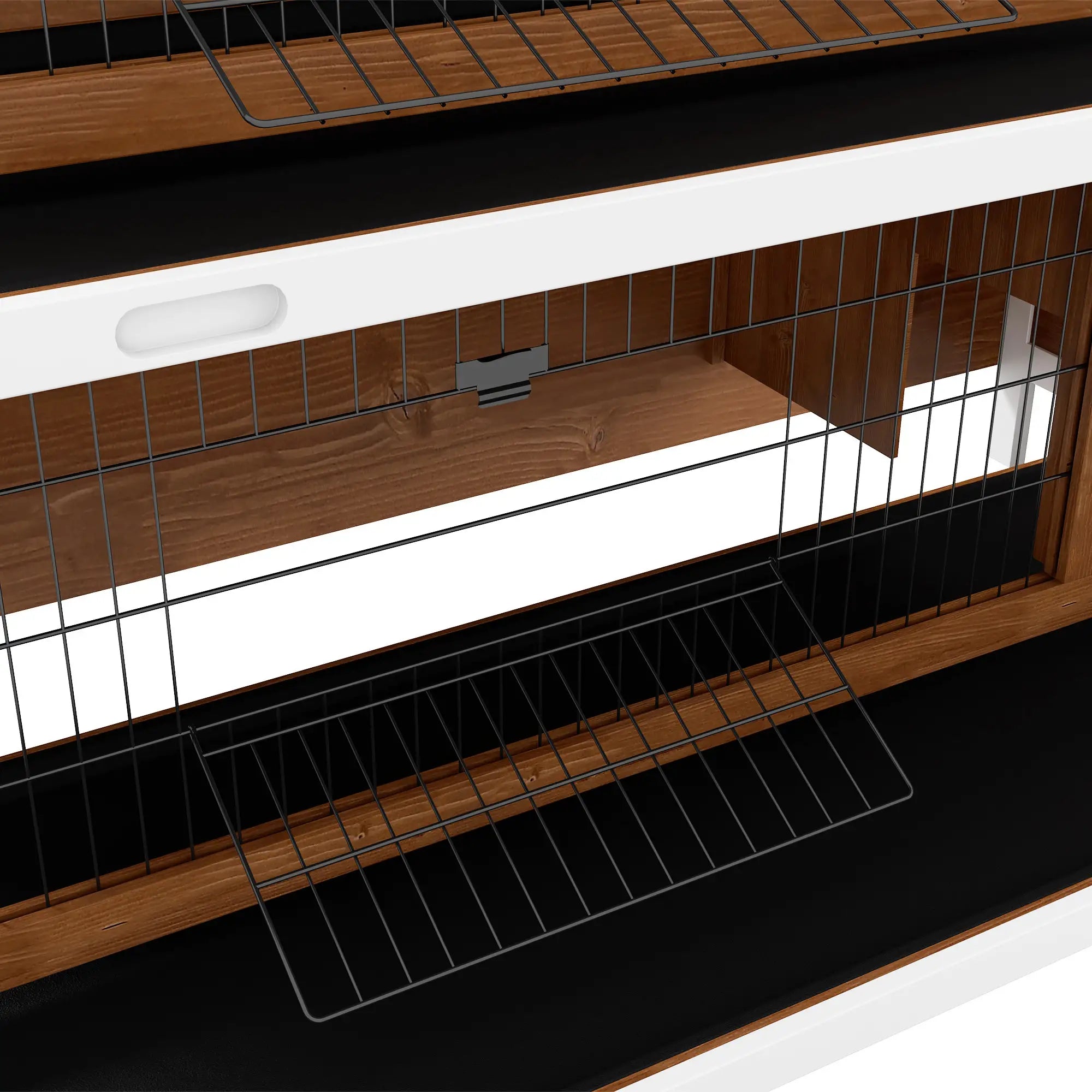 2 Tier Wooden Rabbit Hutch, Bunny Pet House, Brown Rabbit Hutch at Gallery Canada