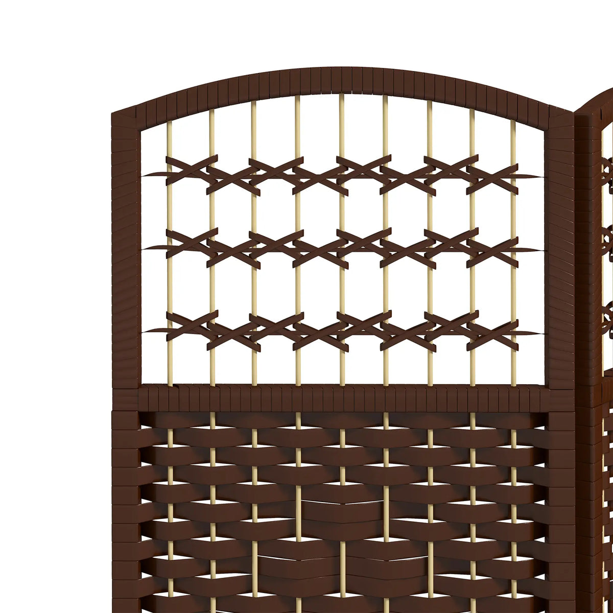 6 Panel Folding Room Divider, Portable Privacy Screen, Brown Room Dividers at Gallery Canada