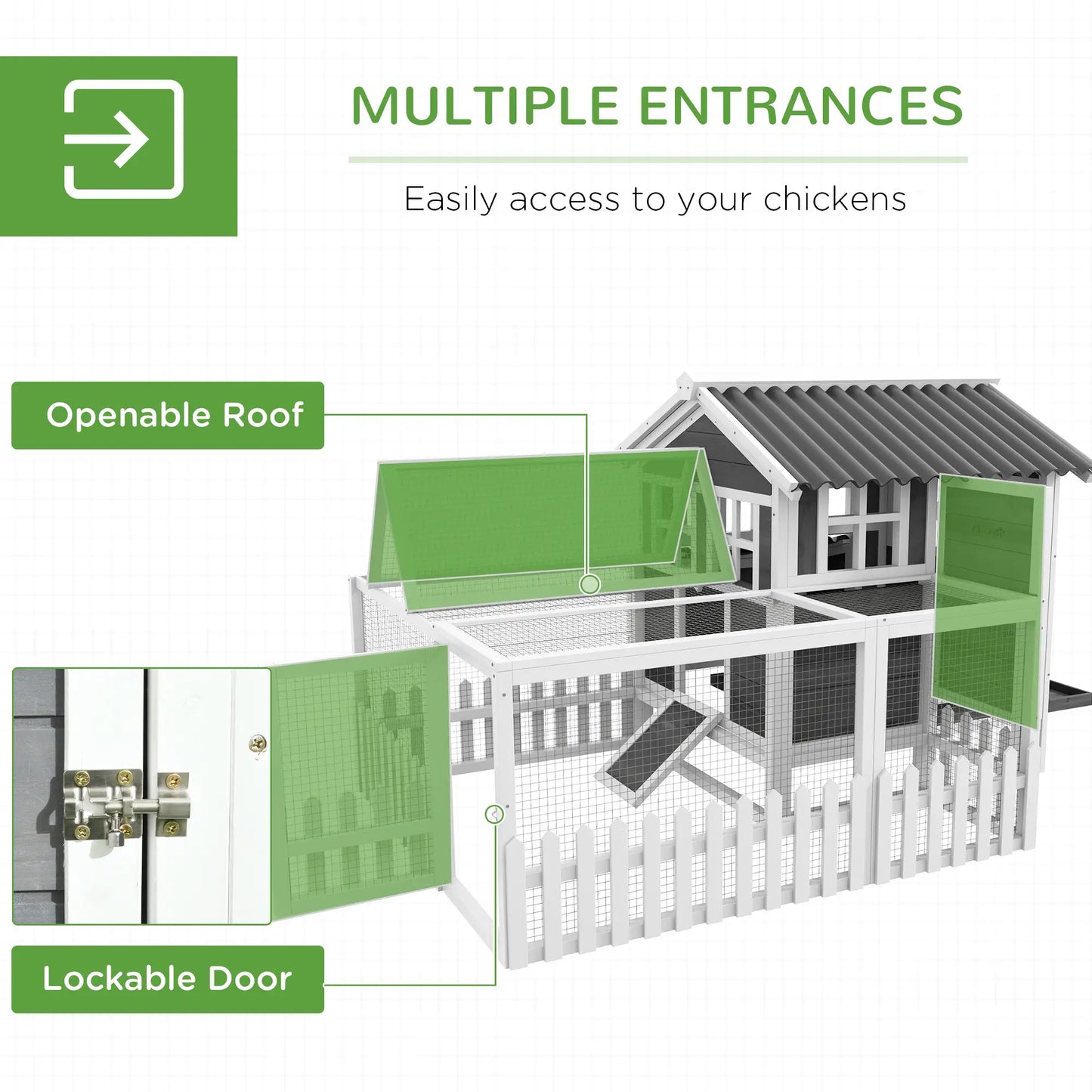 Wooden Chicken Coop with Run, 3-4 Chickens, Bunnies, Ducks Chicken Coops at Gallery Canada