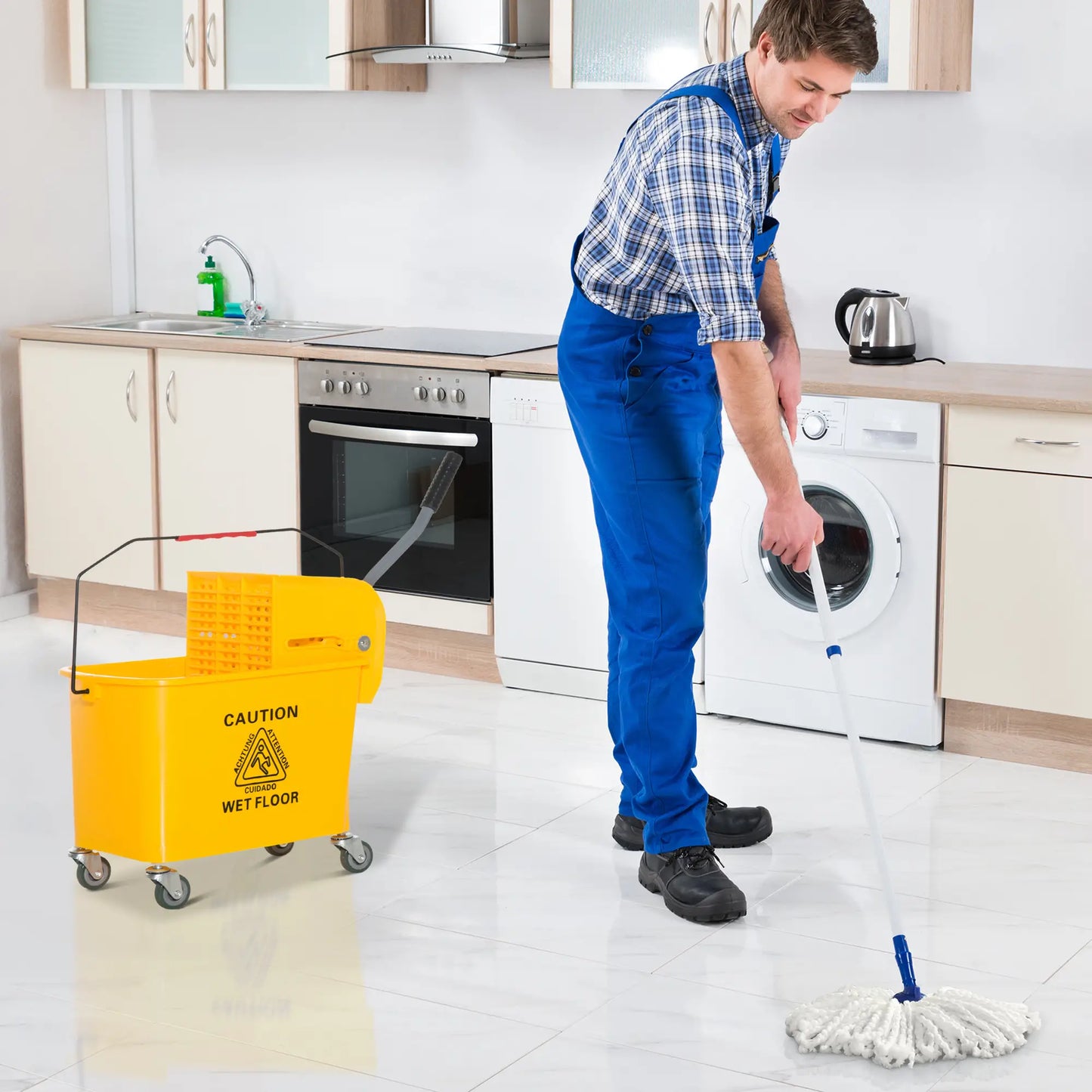 Compact Mop Bucket with Wringer, 5 Gallon, Yellow Household Supplies at Gallery Canada