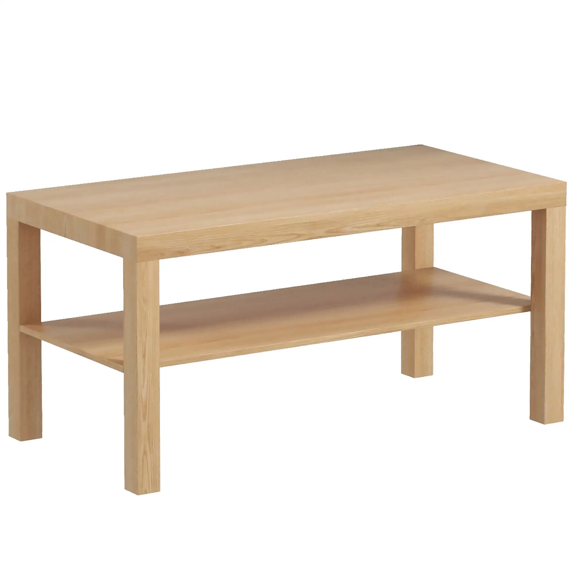 2 Tier Coffee Table with Storage, Rectangular, Nature Wood, Wood Coffee Tables Natural at Gallery Canada