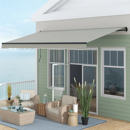 15' X 10' Retractable Awning, 280gsm UV Resistant Sunshade, Light Grey Window Awnings at Gallery Canada