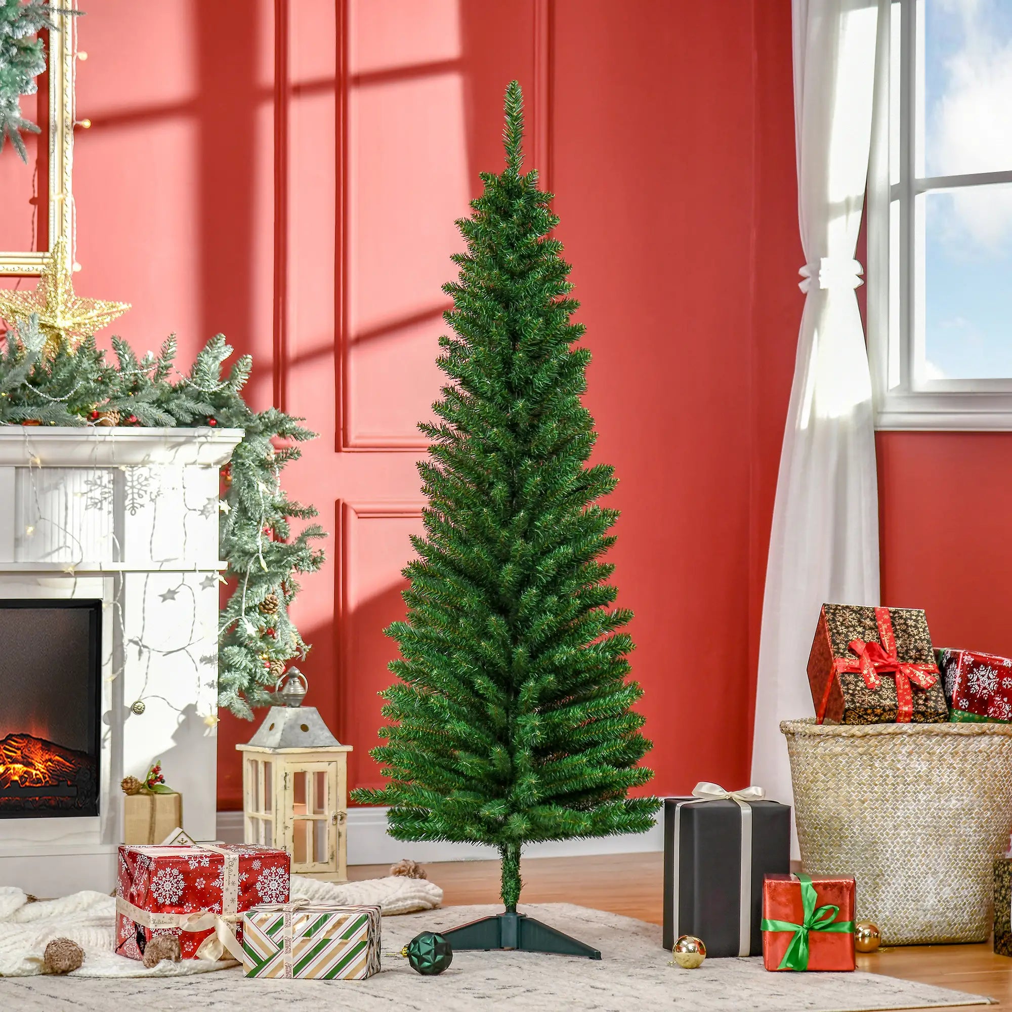 5FT Pencil Christmas Tree, Realistic Branches, Stable Stand, Green Pencil Christmas Trees at Gallery Canada