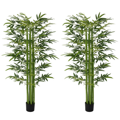 Indoor Fake Plants, Artificial Bamboo Tree with Adjustable Shape for Home Office Living Room Decor, Green Artificial Trees Green at Gallery Canada