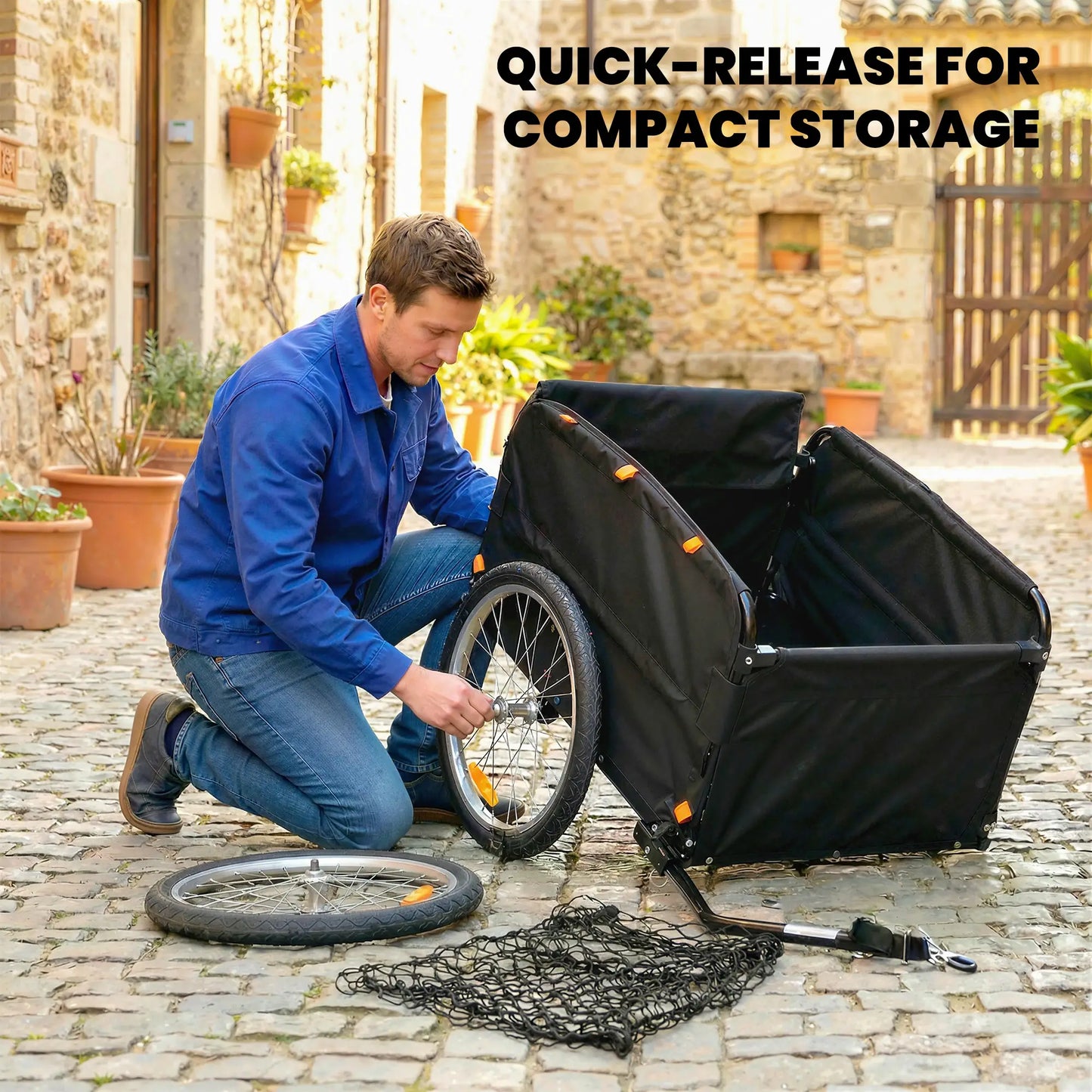 Bike Cargo Trailer, 45 Gal, 20" Wheels, Cargo Net, Reflectors Bike Cargo Trailers at Gallery Canada