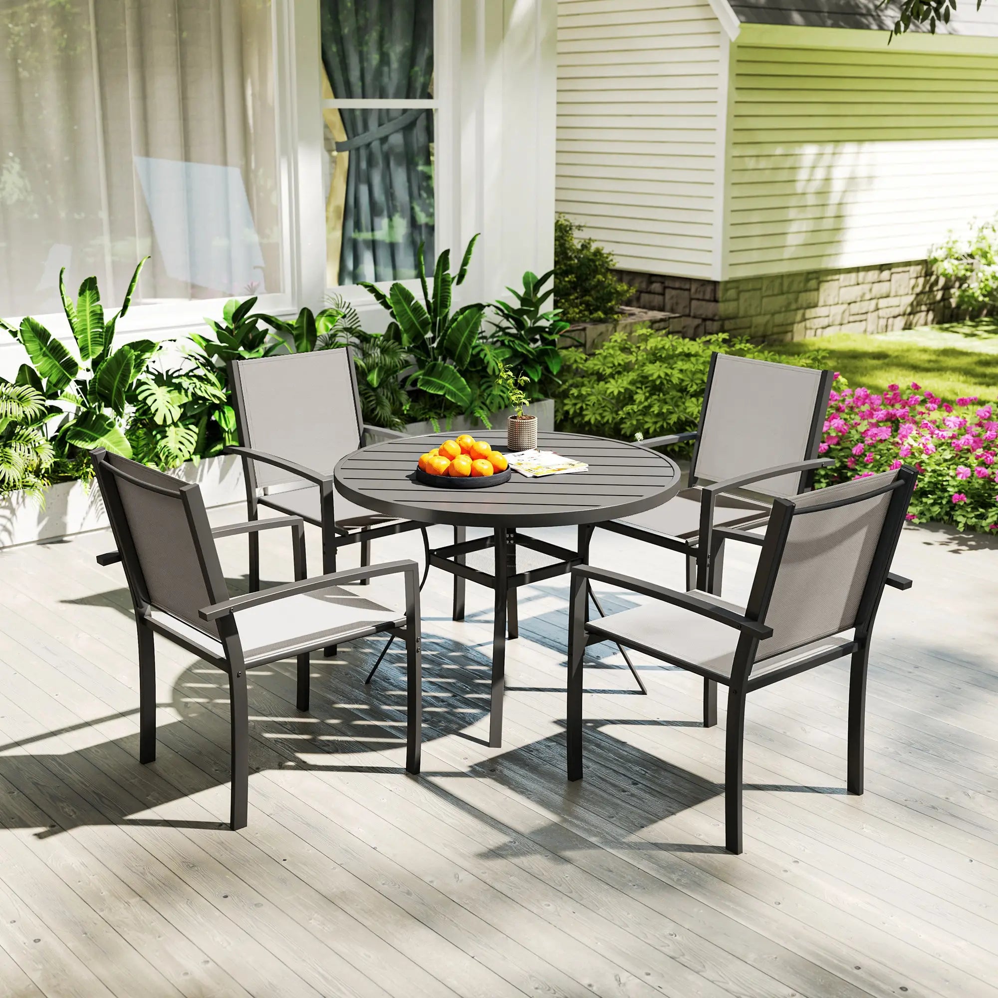 5-Piece Outdoor Dining Set, Round Table, 4 Chairs Outdoor Dining Sets at Gallery Canada