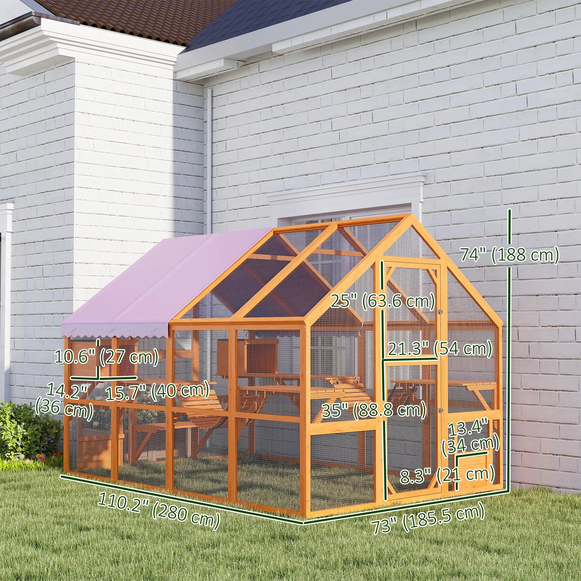 Wooden Outdoor Cat Enclosure, Weatherproof Canopy, Bridges, Resting Boxes, Platforms, for 3-6 Cats Outdoor Cat Enclosures at Gallery Canada