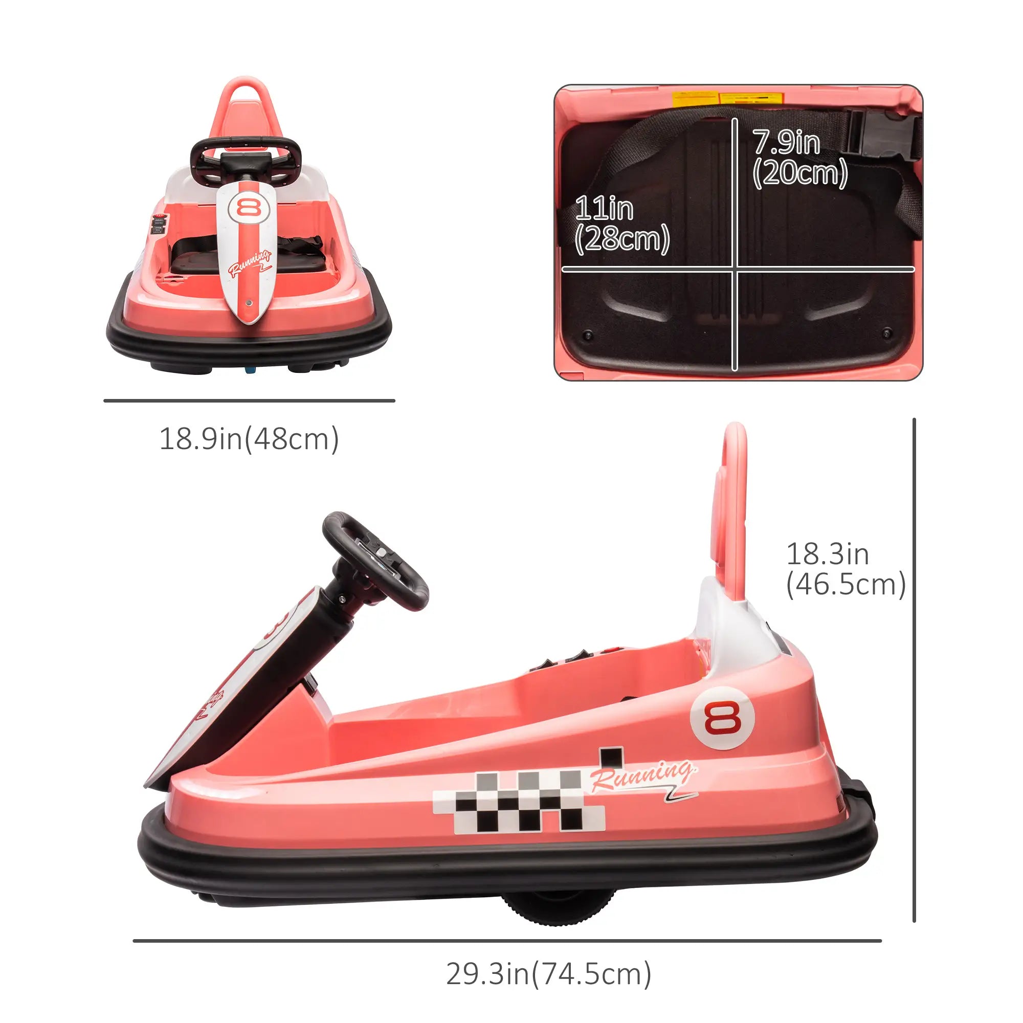 Kids Bumper Car, 6V Electric Ride-On Toy, 360° Rotation, Twin Motors, Pink Electric Toy Cars at Gallery Canada