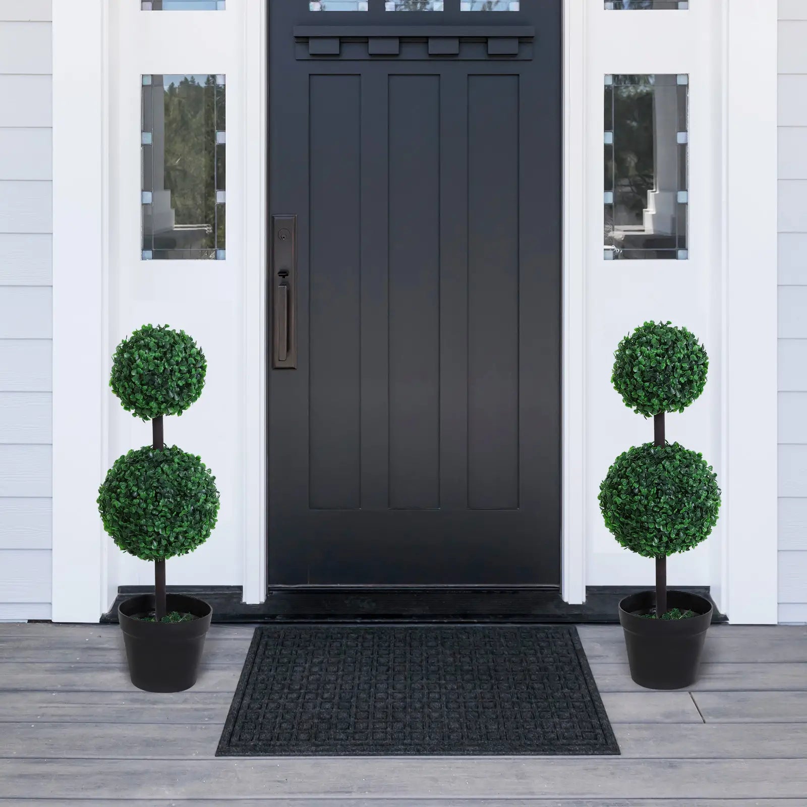 2 Ball Topiary Tree in Pot, Artificial Plant, Home Office Decor, Dark Green Artificial Trees at Gallery Canada