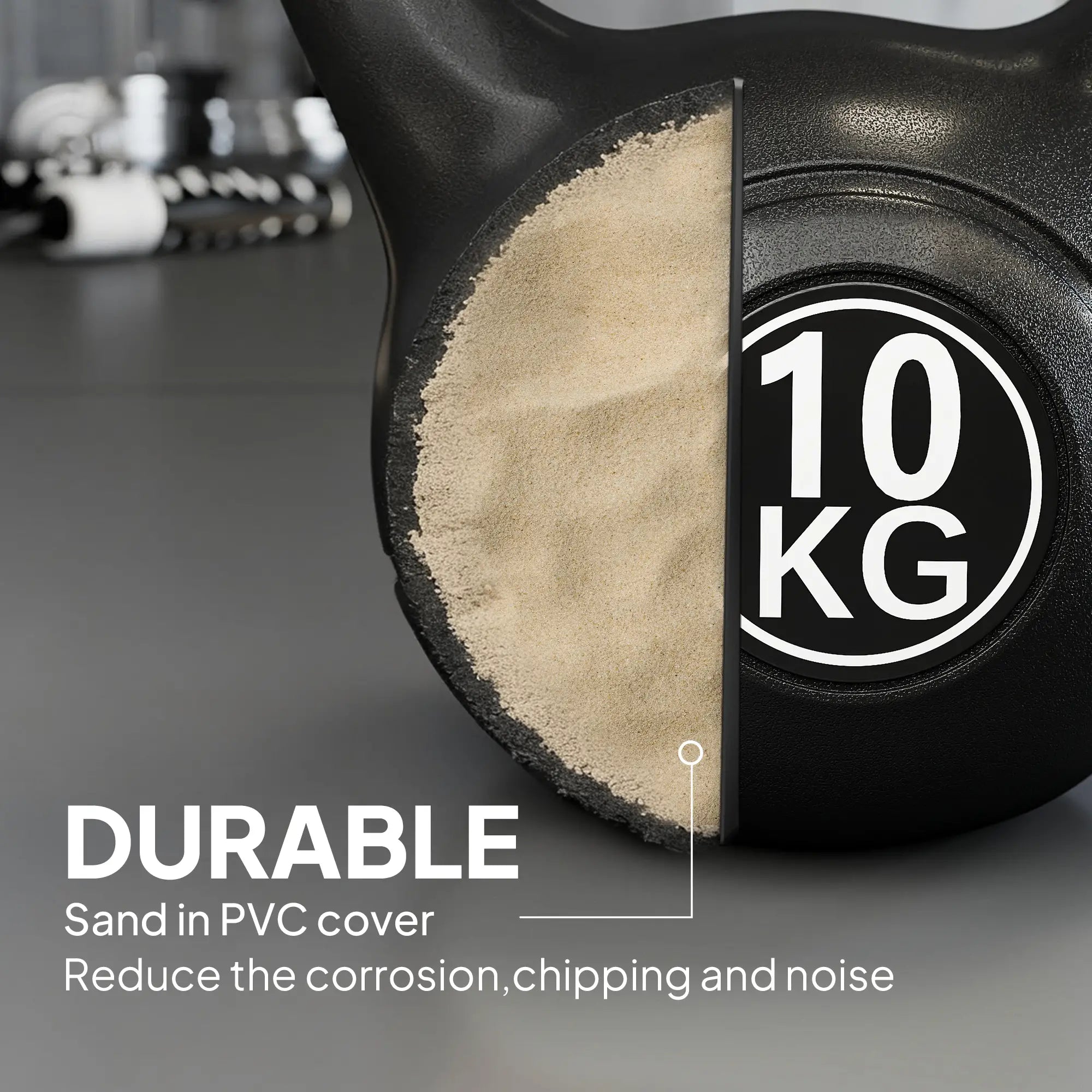 22lb Fitness Kettlebell, Plastic Exercise Weight, Sand Filled, Noise Reduction Strength Training Equipment at Gallery Canada