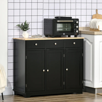 Modern Sideboard, Storage Cabinet with Drawers, Adjustable Shelves, Black Bar Cabinets at Gallery Canada